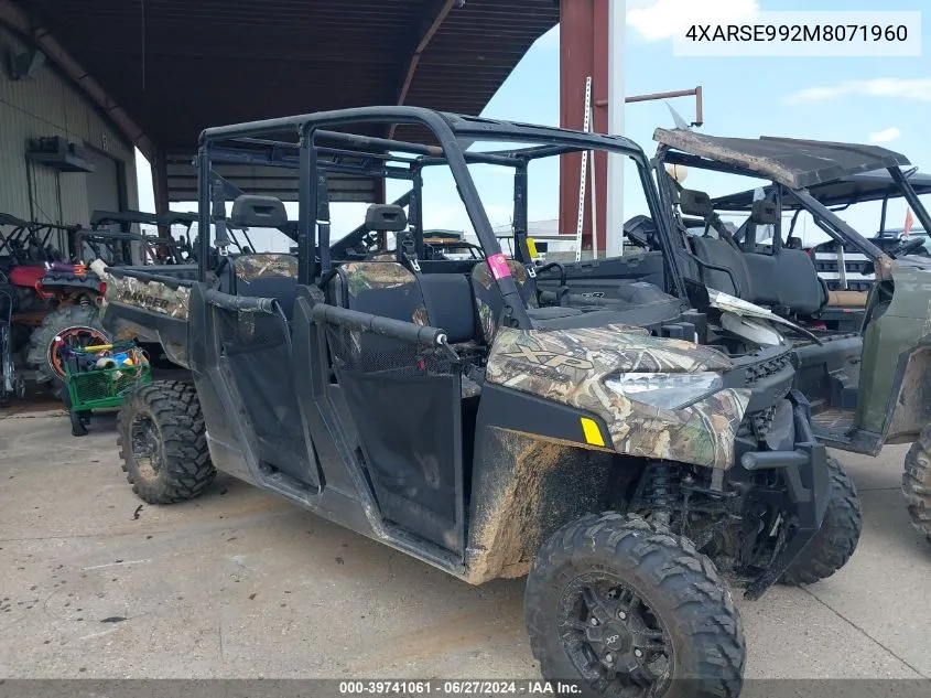 2021 Polaris Ranger Crew Xp 1000 Premium VIN: 4XARSE992M8071960 Lot: 39741061