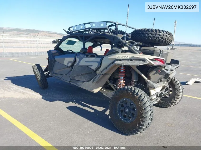 2021 Can-Am Maverick X3 Max X Rs Turbo Rr VIN: 3JBVNAV26MK002697 Lot: 39760006