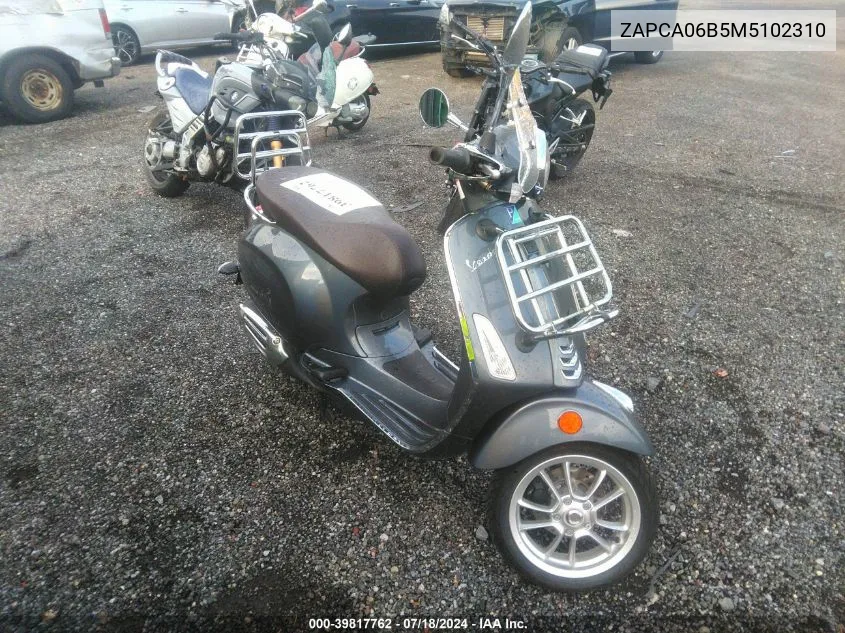 2021 Vespa Primavera/Sprint 50 VIN: ZAPCA06B5M5102310 Lot: 39817762