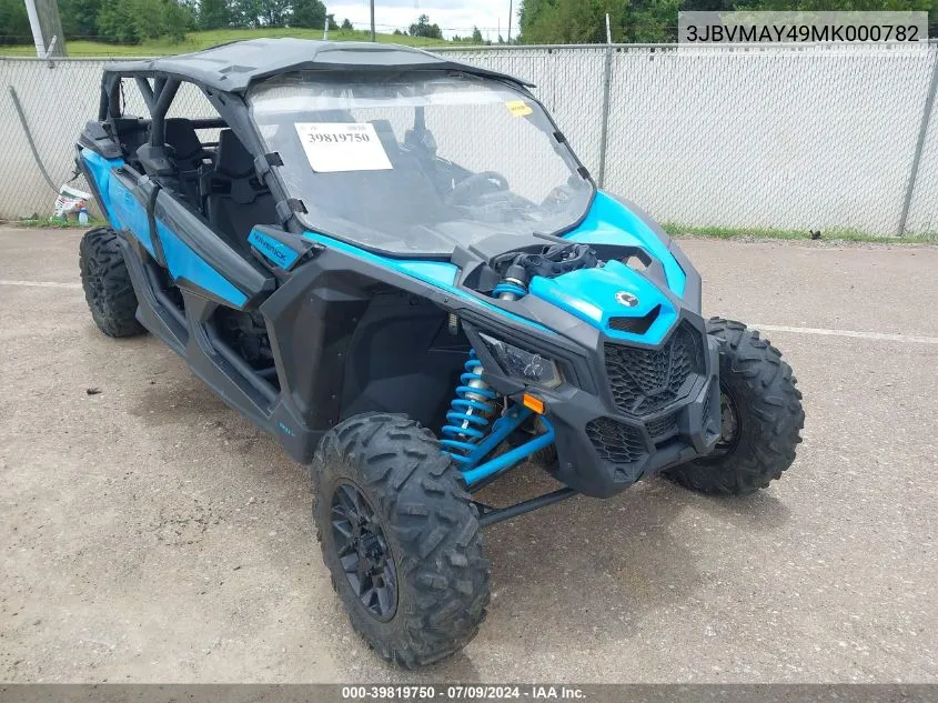 2021 Can-Am Maverick X3 Max Ds Turbo VIN: 3JBVMAY49MK000782 Lot: 39819750