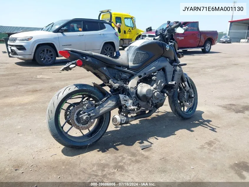 2021 Yamaha Mt09 VIN: JYARN71E6MA001130 Lot: 39886805