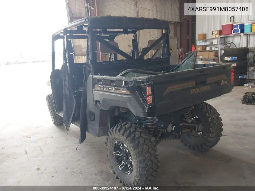 2021 Polaris Ranger Crew Xp 1000 Texas Edition VIN: 4XARSF991M8057408 Lot: 39924187