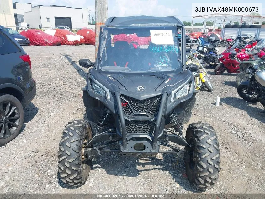 2021 Can-Am Maverick Sport X Xc 1000R VIN: 3JB1VAX48MK000673 Lot: 40002076