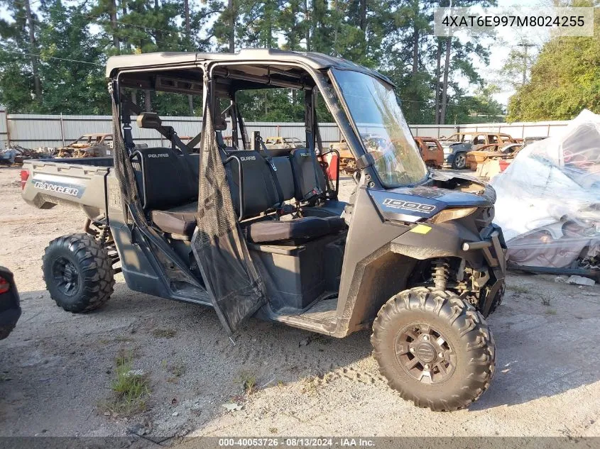 2021 Polaris Ranger Crew 1000 Premium VIN: 4XAT6E997M8024255 Lot: 40053726