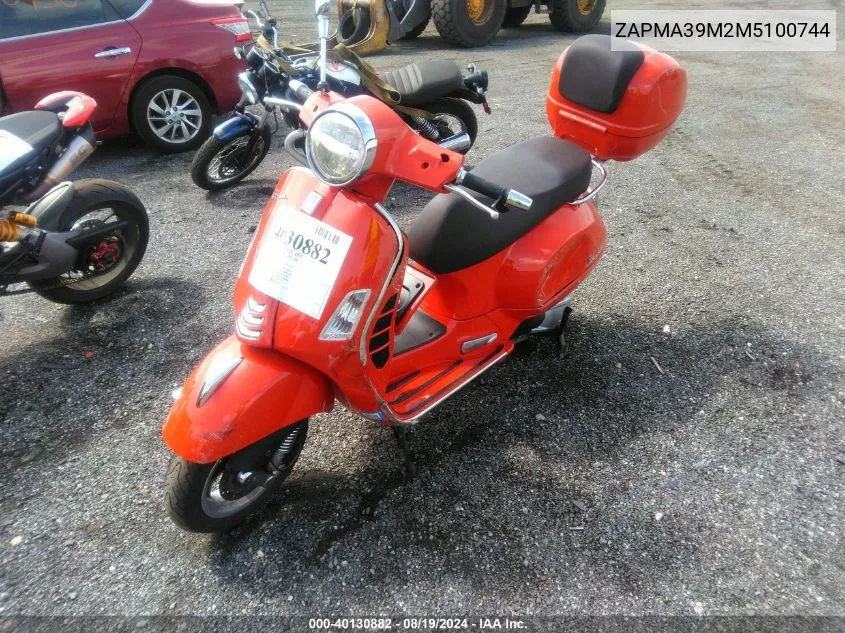 2021 Vespa Gts 300 Super VIN: ZAPMA39M2M5100744 Lot: 40130882