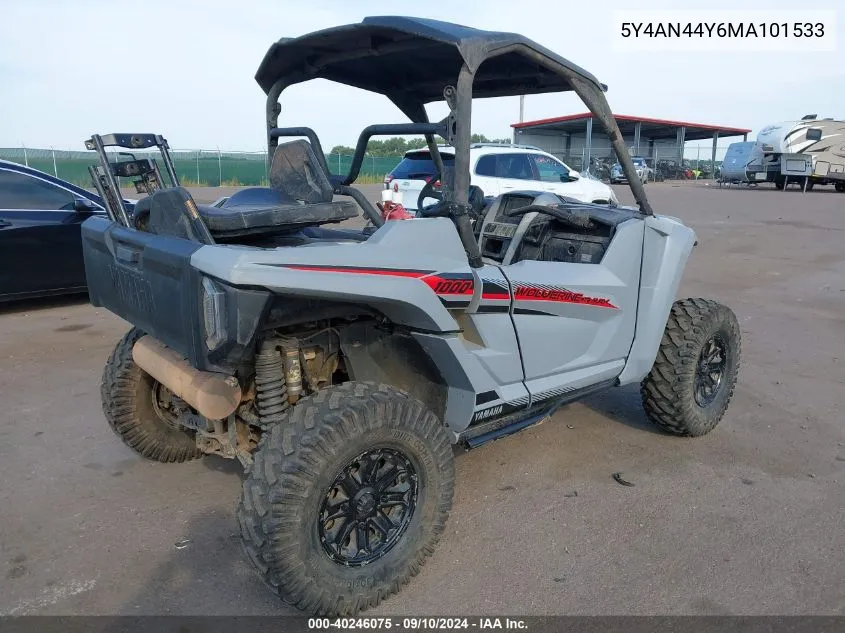 2021 Yamaha Yxe1000 VIN: 5Y4AN44Y6MA101533 Lot: 40246075