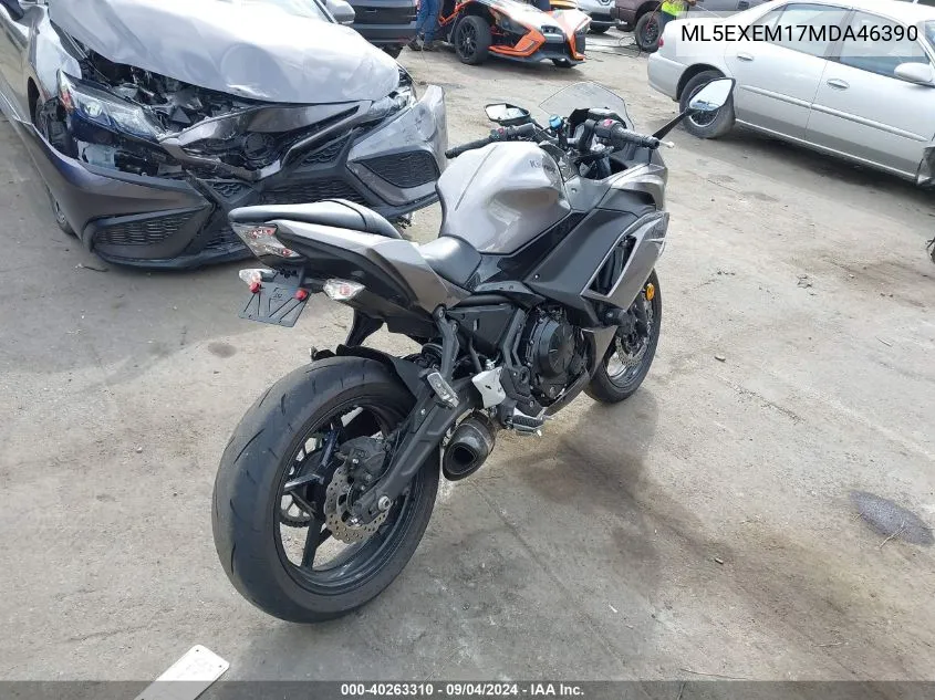 2021 Kawasaki Ex650 M VIN: ML5EXEM17MDA46390 Lot: 40263310