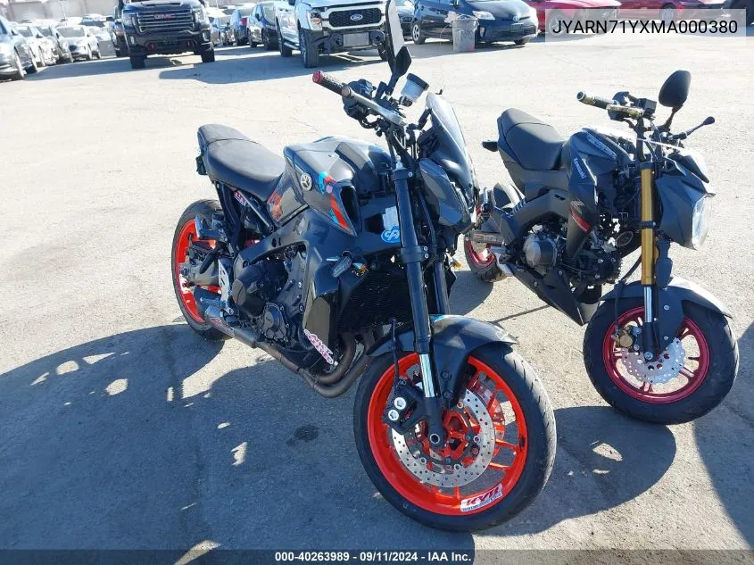 2021 Yamaha Mt09 C VIN: JYARN71YXMA000380 Lot: 40263989