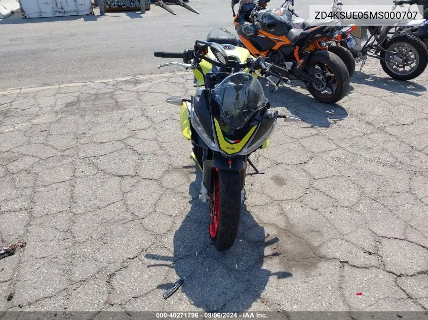 2021 Aprilia Tuono 660 VIN: ZD4KSUE05MS000707 Lot: 40271796