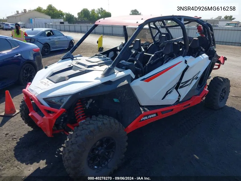 2021 Polaris Rzr Pro Xp 4 Ultimate VIN: 3NSR4D926MG616258 Lot: 40278270