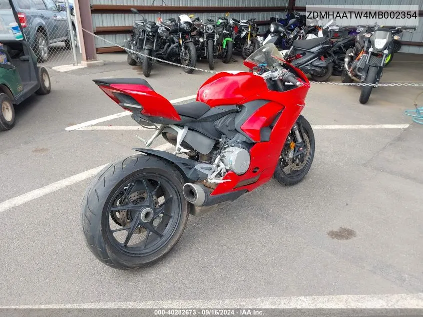 2021 Ducati Panigale V2 VIN: ZDMHAATW4MB002354 Lot: 40282673