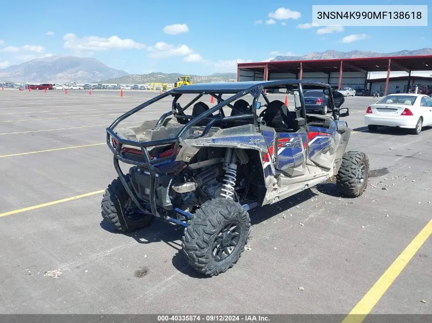 2021 Polaris Rzr Xp 4 1000 Premium VIN: 3NSN4K990MF138618 Lot: 40335874