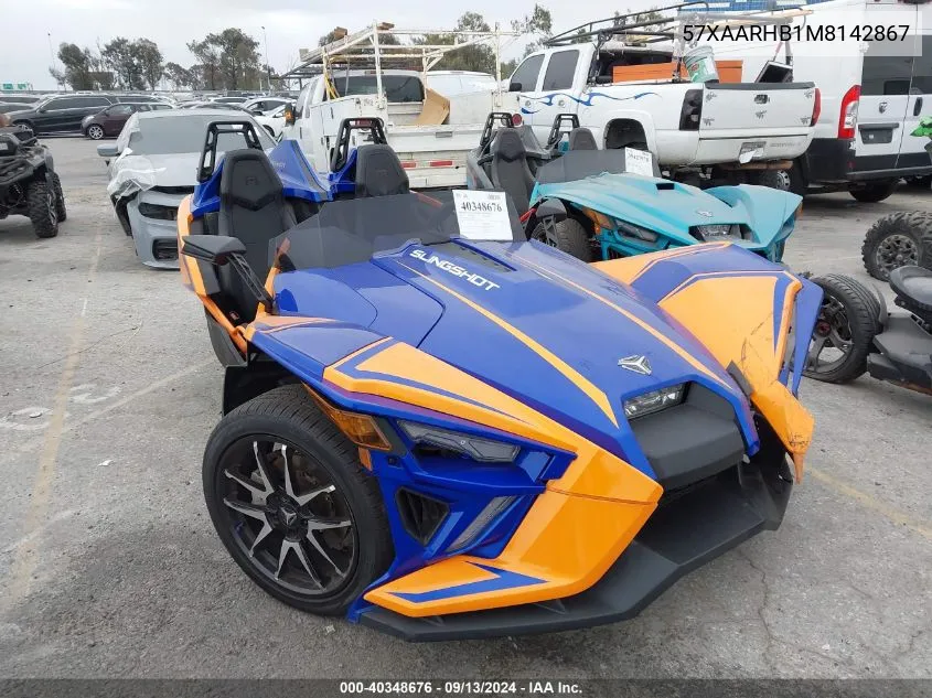 2021 Polaris Slingshot R/Le VIN: 57XAARHB1M8142867 Lot: 40348676