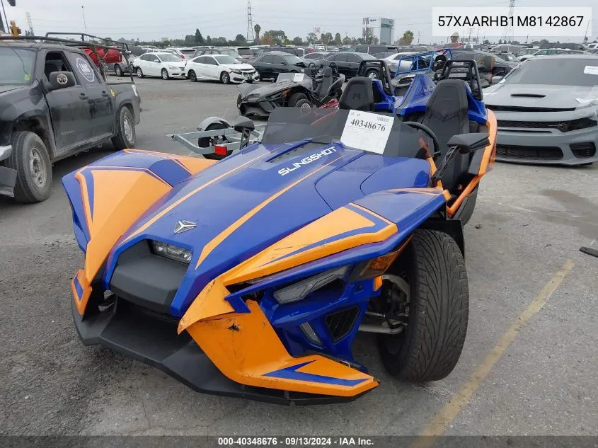 2021 Polaris Slingshot R/Le VIN: 57XAARHB1M8142867 Lot: 40348676