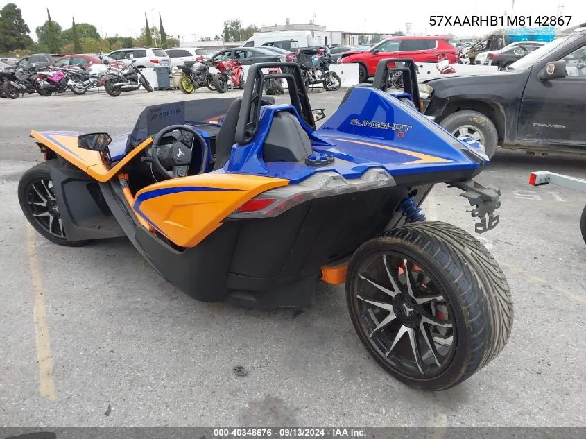 2021 Polaris Slingshot R/Le VIN: 57XAARHB1M8142867 Lot: 40348676