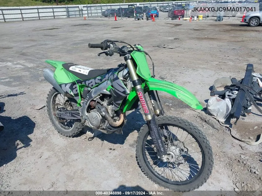 2021 Kawasaki Kx450 F VIN: JKAKXGJC9MA017041 Lot: 40348898