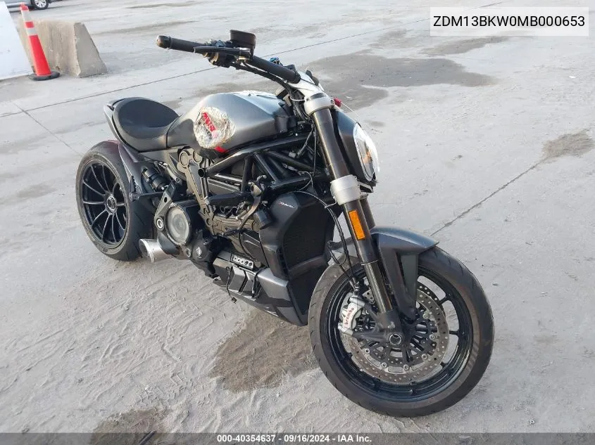 2021 Ducati Xdiavel VIN: ZDM13BKW0MB000653 Lot: 40354637