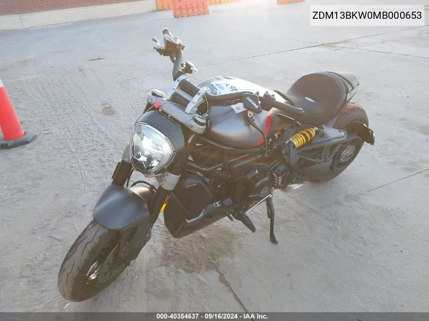 2021 Ducati Xdiavel VIN: ZDM13BKW0MB000653 Lot: 40354637