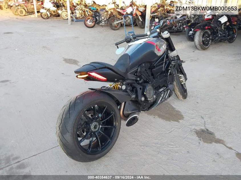 2021 Ducati Xdiavel VIN: ZDM13BKW0MB000653 Lot: 40354637