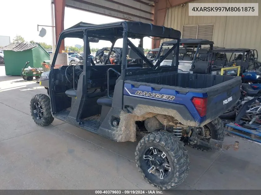 2021 Polaris Ranger Crew Xp 1000 Premium Ride Command VIN: 4XARSK997M8061875 Lot: 40379603