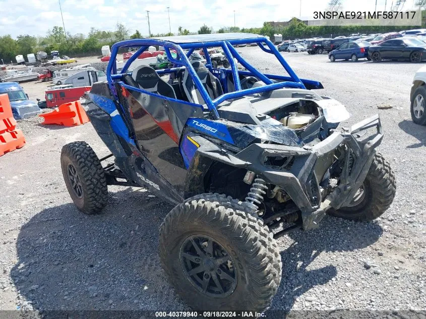 2021 Polaris Rzr Turbo S 4 Velocity VIN: 3NSPAE921MF587117 Lot: 40379940