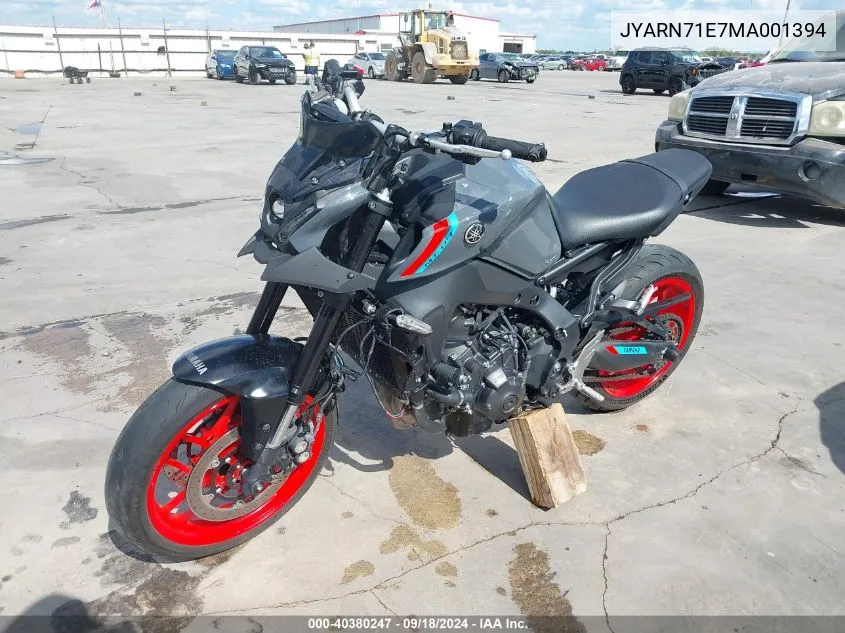 2021 Yamaha Mt09 VIN: JYARN71E7MA001394 Lot: 40380247