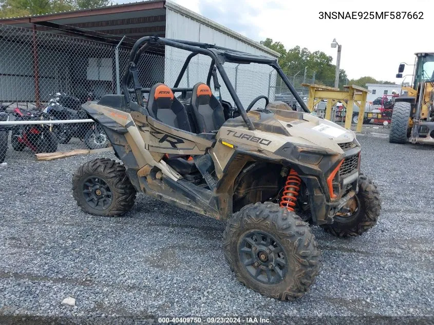 2021 Polaris Rzr Xp Turbo VIN: 3NSNAE925MF587662 Lot: 40409750