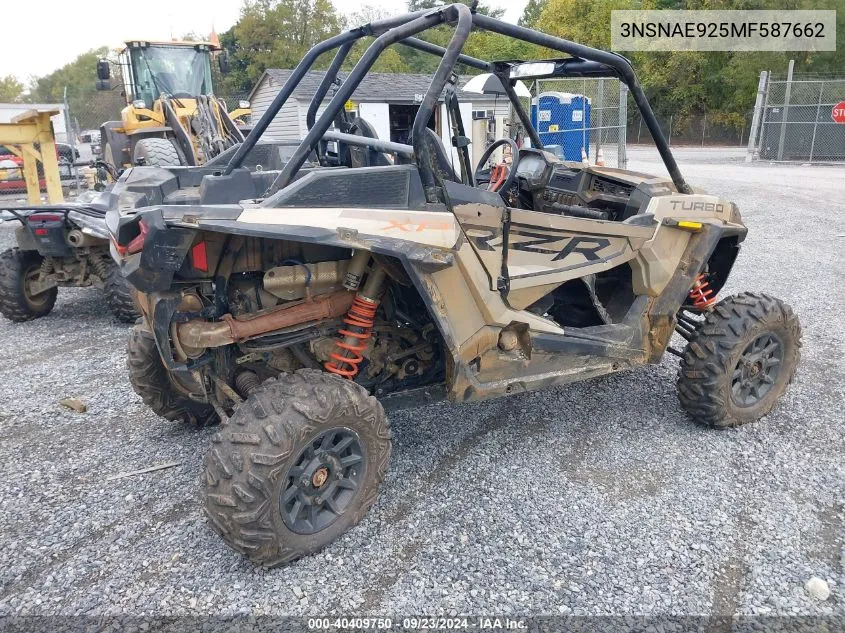 2021 Polaris Rzr Xp Turbo VIN: 3NSNAE925MF587662 Lot: 40409750