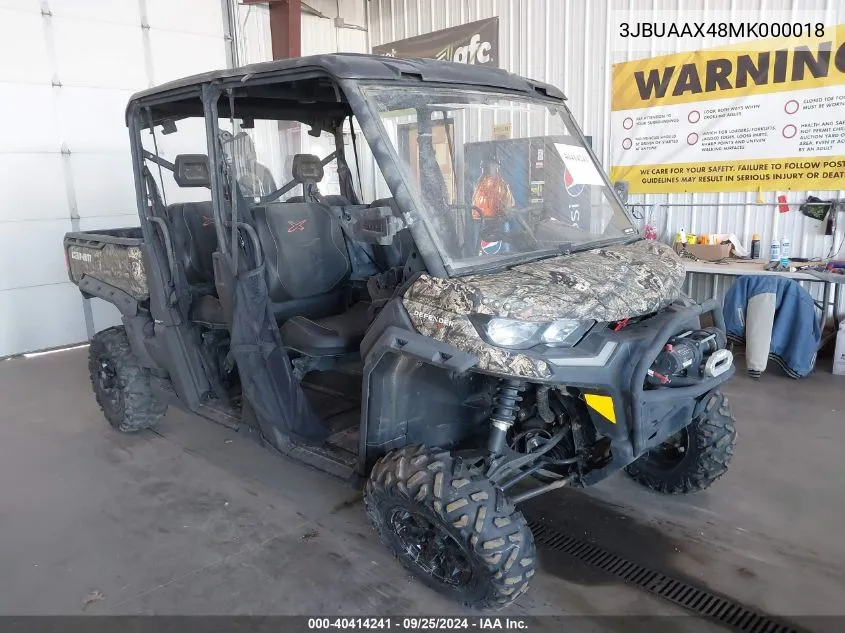 2021 Can-Am Defender Max X Mr Hd10 VIN: 3JBUAAX48MK000018 Lot: 40414241