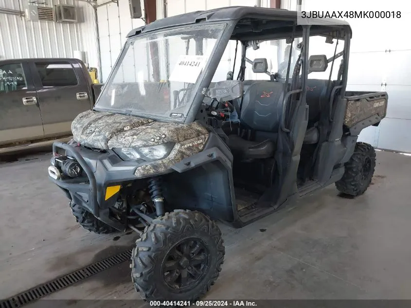 2021 Can-Am Defender Max X Mr Hd10 VIN: 3JBUAAX48MK000018 Lot: 40414241