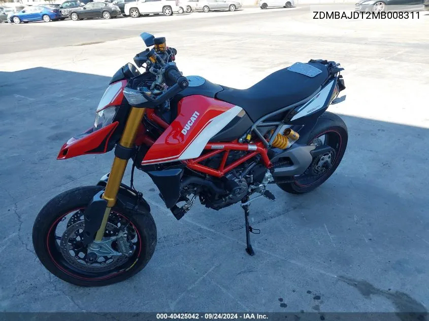 2021 Ducati Hypermotard 950/950 Sp VIN: ZDMBAJDT2MB008311 Lot: 40425042