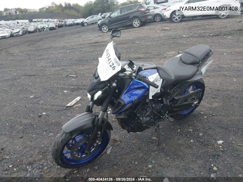 JYARM32E0MA001408 2021 Yamaha Mt07