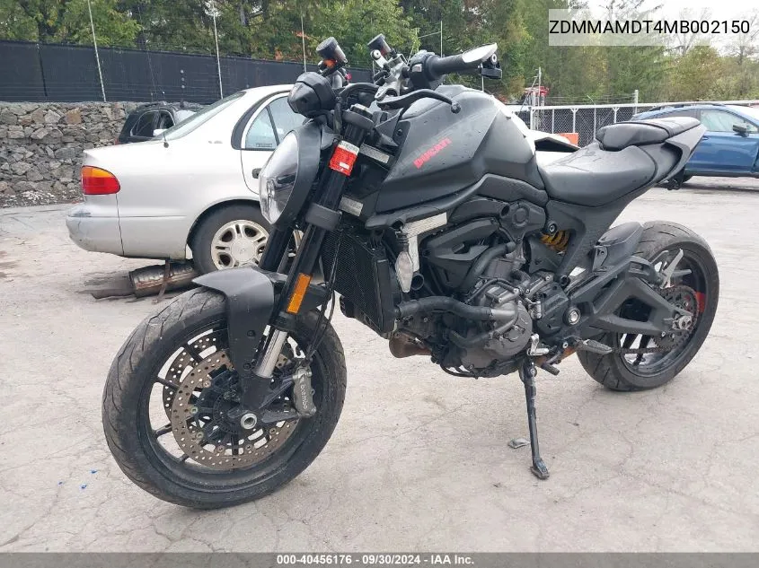 2021 Ducati Monster VIN: ZDMMAMDT4MB002150 Lot: 40456176