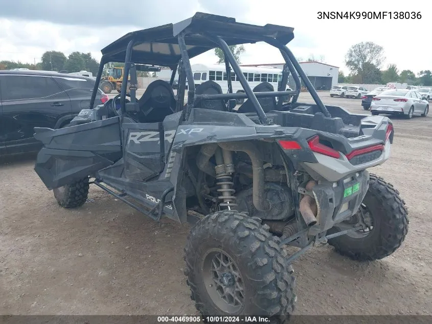 2021 Polaris Rzr Xp 4 1000 Premium VIN: 3NSN4K990MF138036 Lot: 40469905