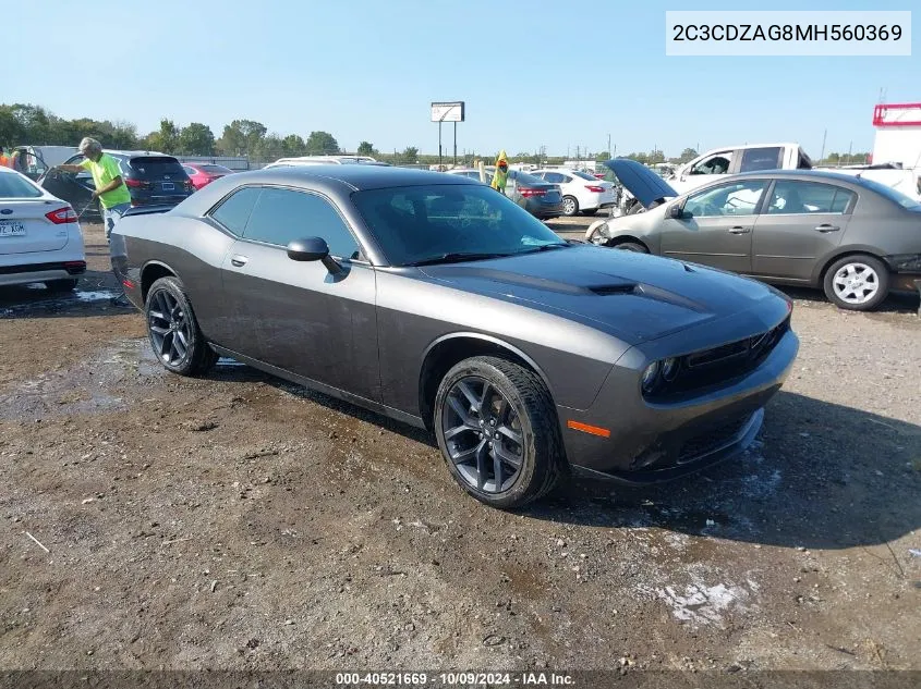 2021 Dodg Challenger Sxt Rwd Sxt VIN: 2C3CDZAG8MH560369 Lot: 40521669