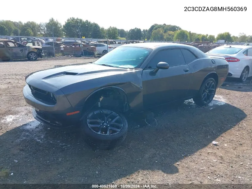 2021 Dodg Challenger Sxt Rwd Sxt VIN: 2C3CDZAG8MH560369 Lot: 40521669