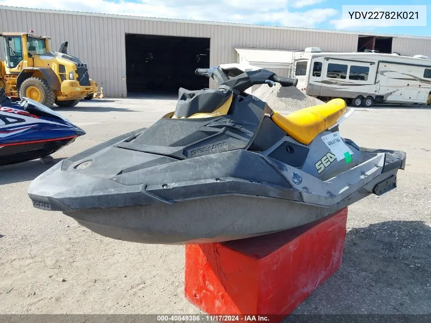 2021 Seadoo Spark VIN: YDV22782K021 Lot: 40849386