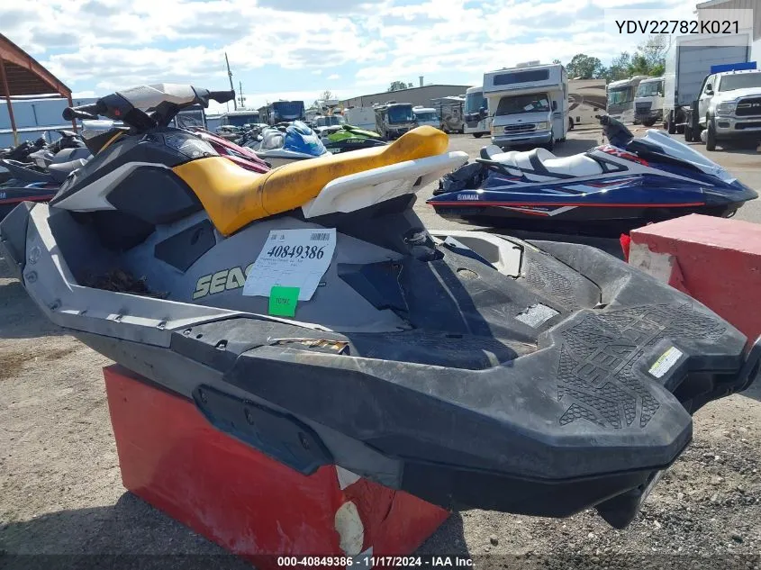 2021 Seadoo Spark VIN: YDV22782K021 Lot: 40849386