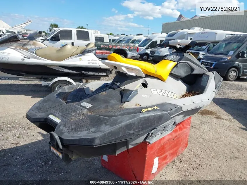 2021 Seadoo Spark VIN: YDV22782K021 Lot: 40849386