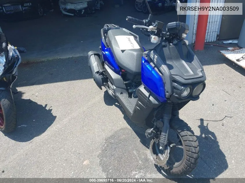 2022 Yamaha Yw125 VIN: RKRSEH9Y2NA003509 Lot: 39695716