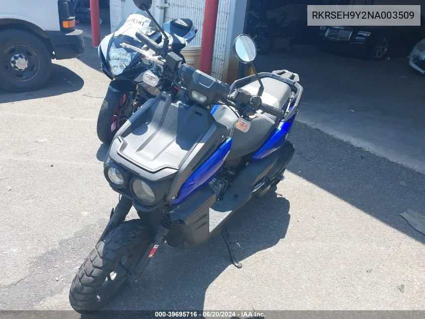 2022 Yamaha Yw125 VIN: RKRSEH9Y2NA003509 Lot: 39695716