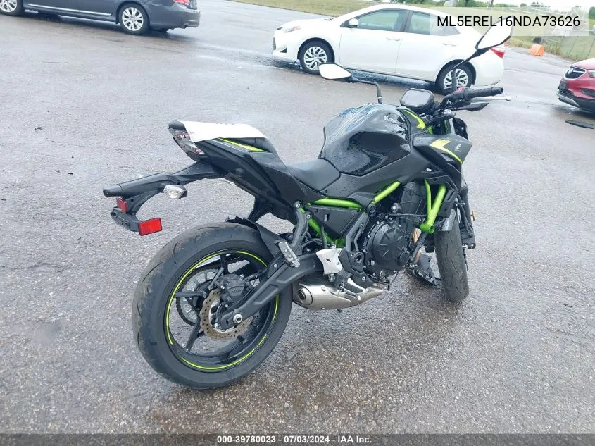 2022 Kawasaki Er650 L VIN: ML5EREL16NDA73626 Lot: 39780023