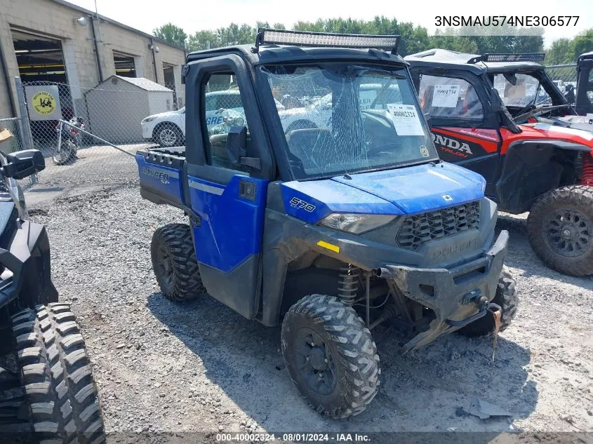 2022 Polaris Ranger Sp 570 Northstar Edition VIN: 3NSMAU574NE306577 Lot: 40002324