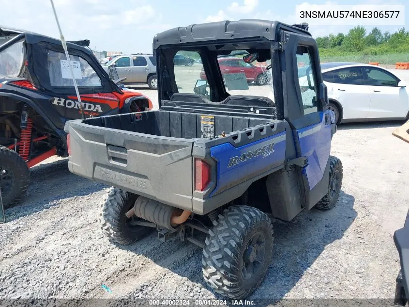 2022 Polaris Ranger Sp 570 Northstar Edition VIN: 3NSMAU574NE306577 Lot: 40002324