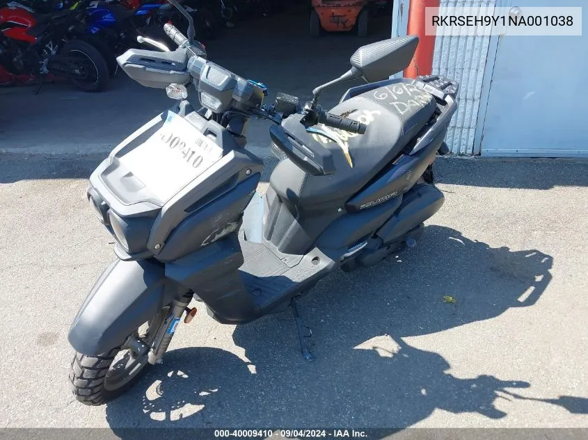 2022 Yamaha Yw125 VIN: RKRSEH9Y1NA001038 Lot: 40009410