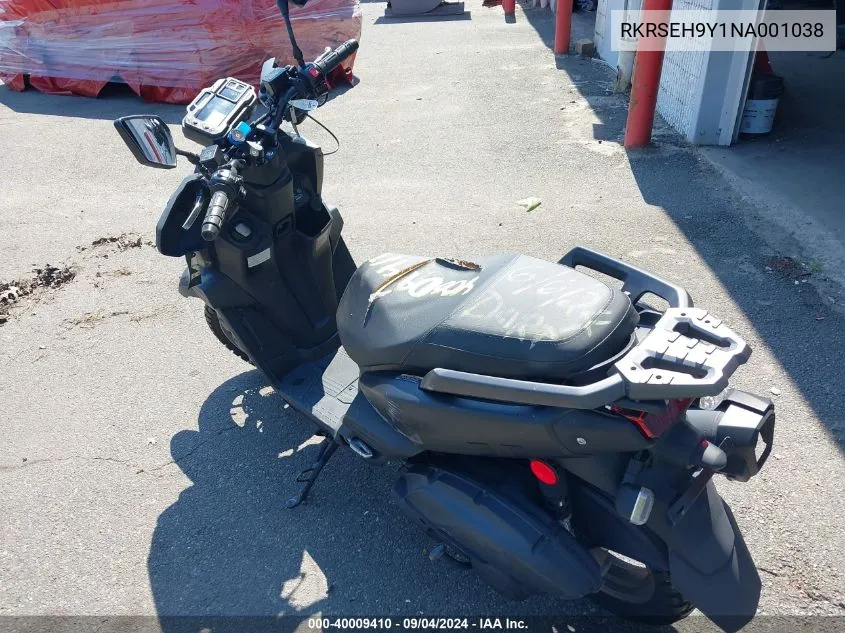 2022 Yamaha Yw125 VIN: RKRSEH9Y1NA001038 Lot: 40009410