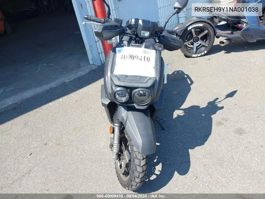 2022 Yamaha Yw125 VIN: RKRSEH9Y1NA001038 Lot: 40009410