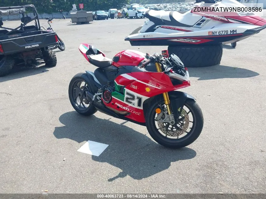 2022 Ducati Panigale V2 VIN: ZDMHAATW9NB008586 Lot: 40063723