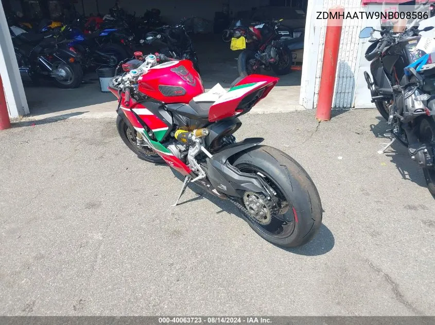 2022 Ducati Panigale V2 VIN: ZDMHAATW9NB008586 Lot: 40063723