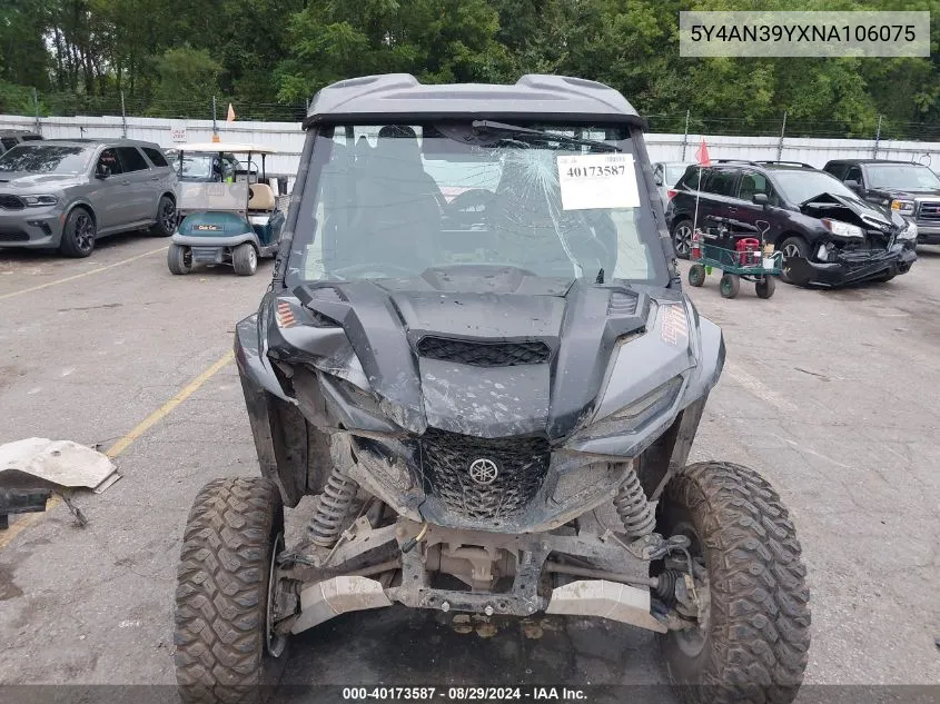 2022 Yamaha Yxe1000 VIN: 5Y4AN39YXNA106075 Lot: 40173587